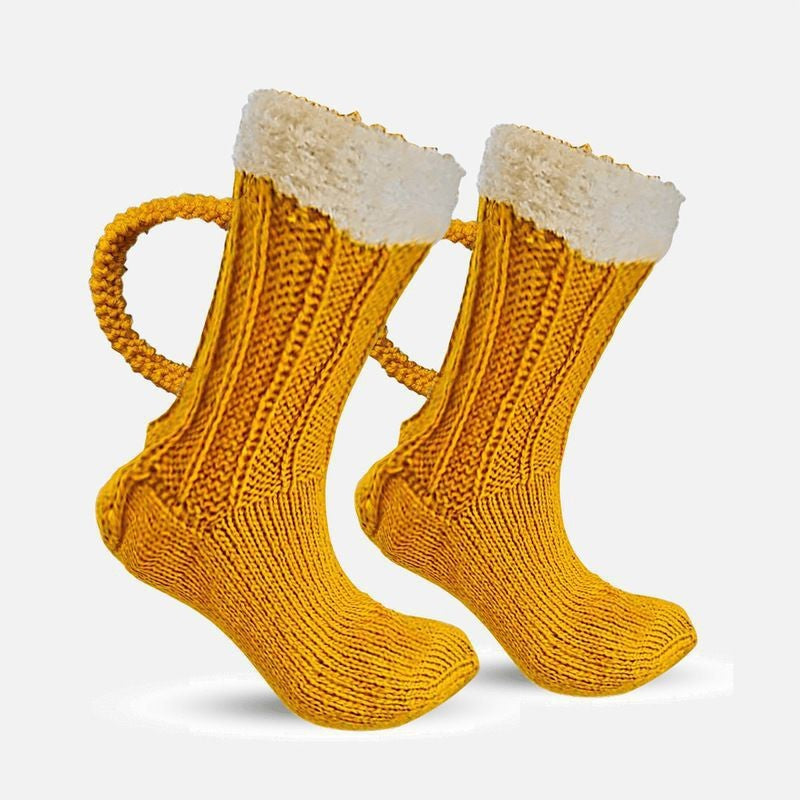 Color Matching Beer Room Socks Thermal Middle Tube Thick Wool