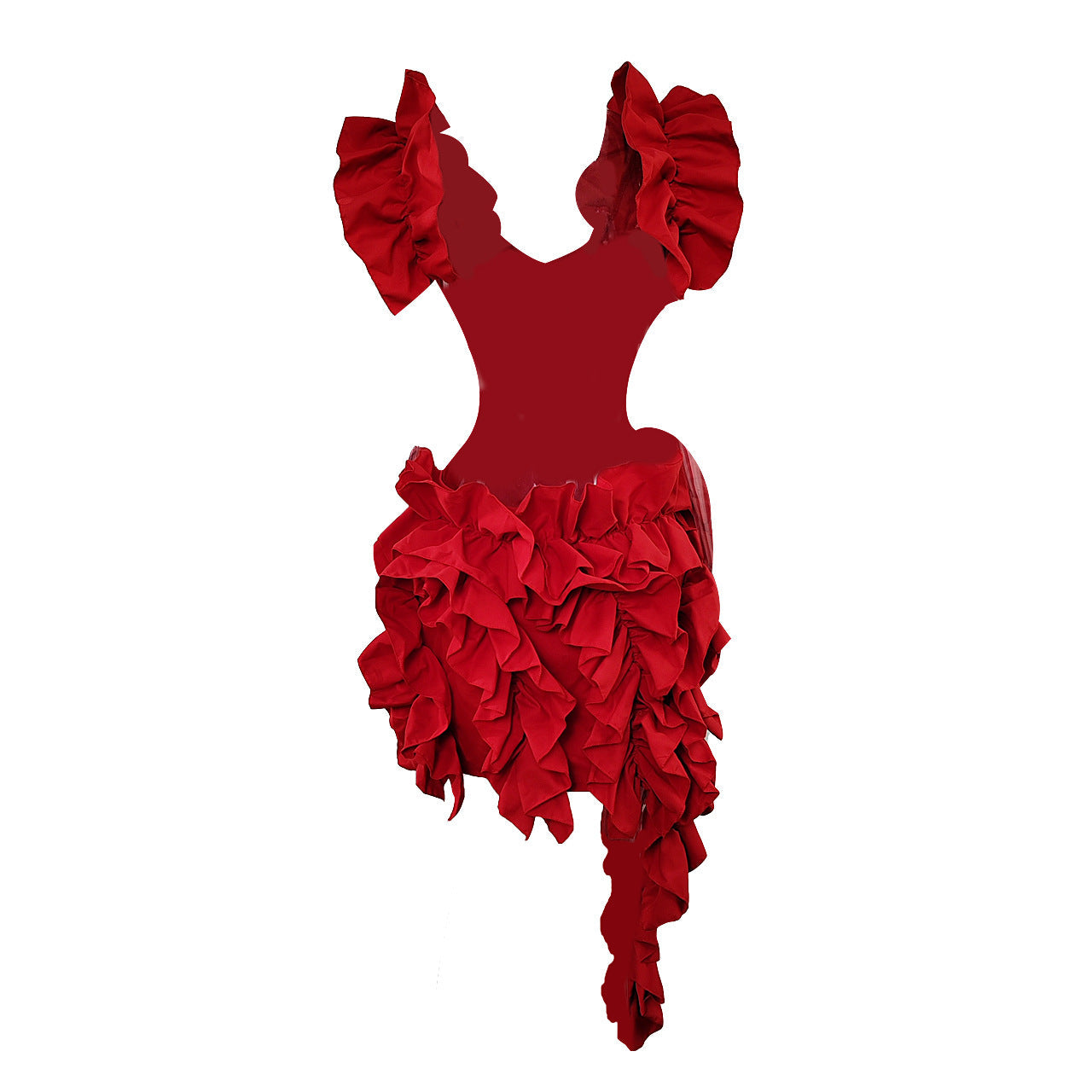 Women Edible Tree Fungus Tierred High Low Asymmetrical Ball Gown Dress 2023 Sexy Club Party Evening High Street Dresses