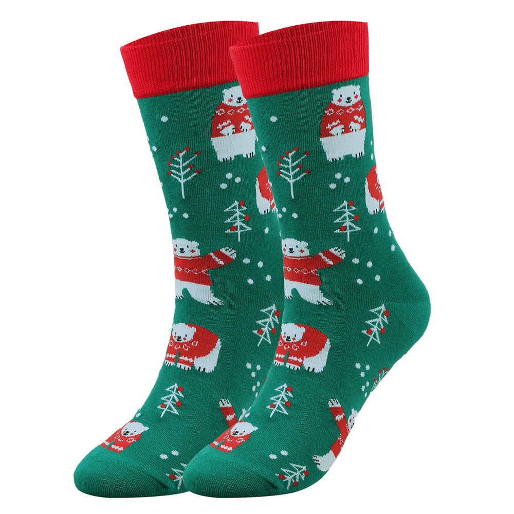 Calcetines de tubo medio para hombre de talla grande navideños de talla grande