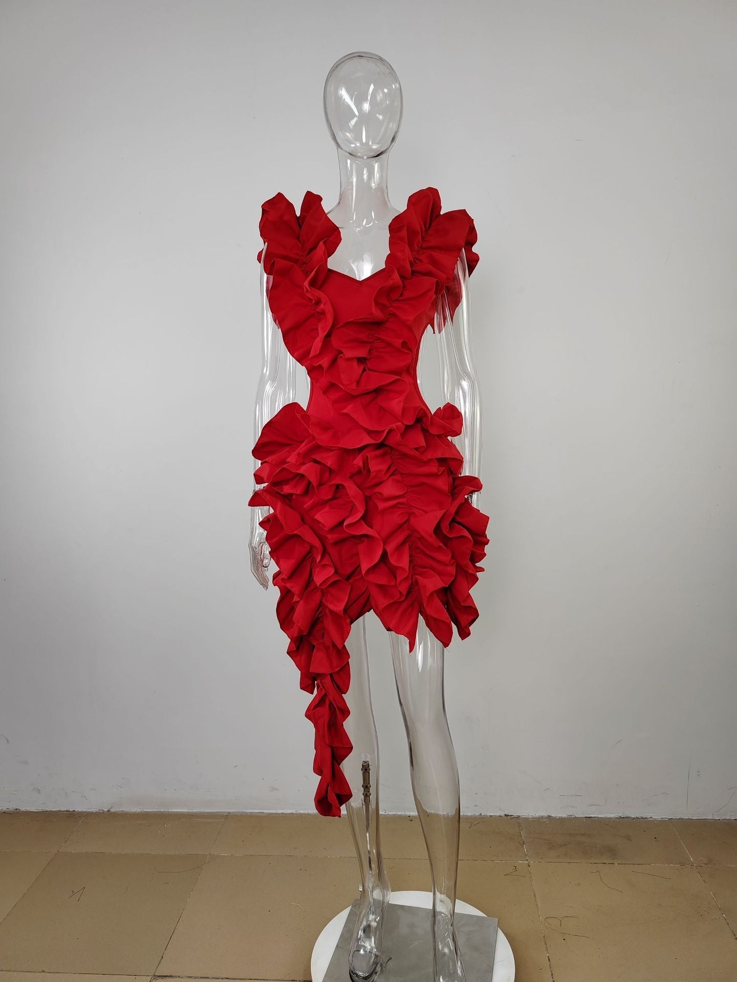 Robe de bal asymétrique pour femmes, tenue de soirée en forme de champignon d'arbre comestible, haute et basse, Sexy, tenue de soirée en boîte de nuit, de rue, 2023