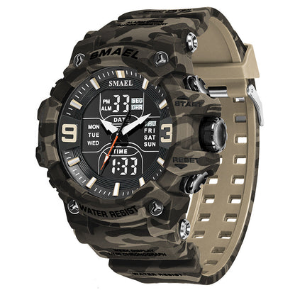 Montre électronique étanche d'extérieur, tactique lumineuse de sport de Camouflage