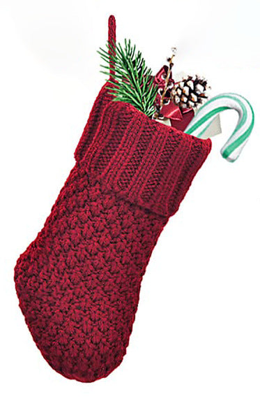 Christmas Decoration Solid Color Knitted Christmas Gift Socks