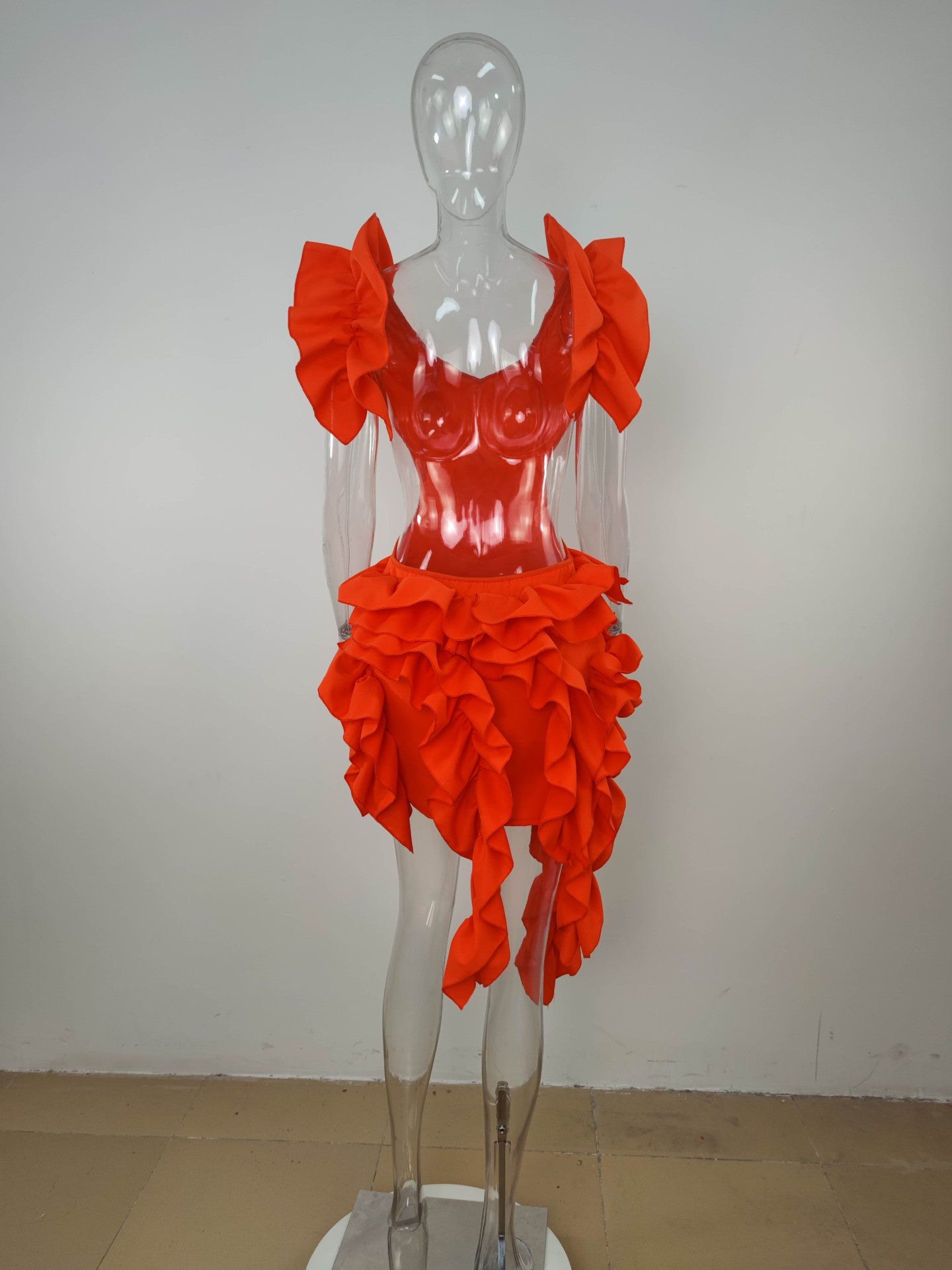 Robe de bal asymétrique pour femmes, tenue de soirée en forme de champignon d'arbre comestible, haute et basse, Sexy, tenue de soirée en boîte de nuit, de rue, 2023