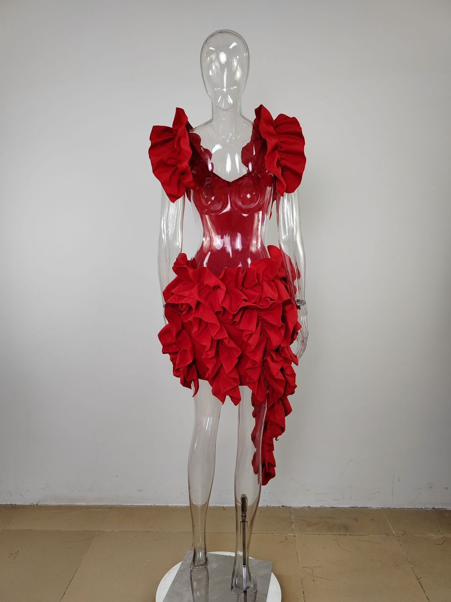 Robe de bal asymétrique pour femmes, tenue de soirée en forme de champignon d'arbre comestible, haute et basse, Sexy, tenue de soirée en boîte de nuit, de rue, 2023