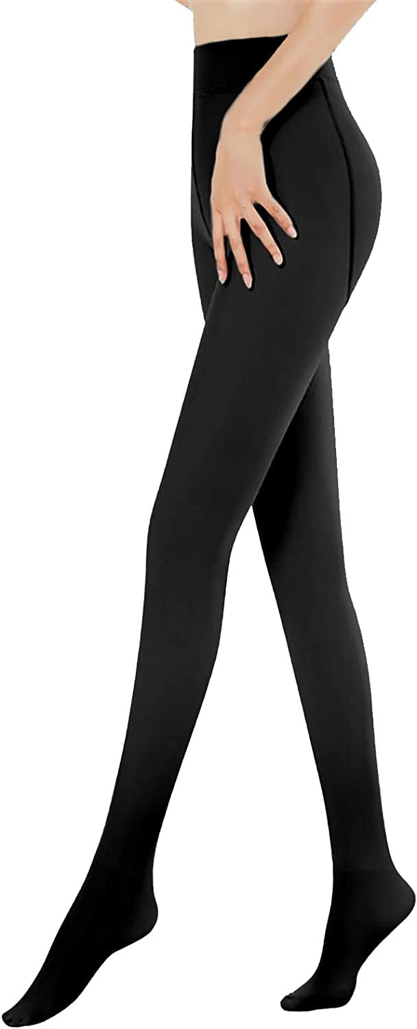 Leggings de seda negros gruesos para mujer, pantalones de una pieza