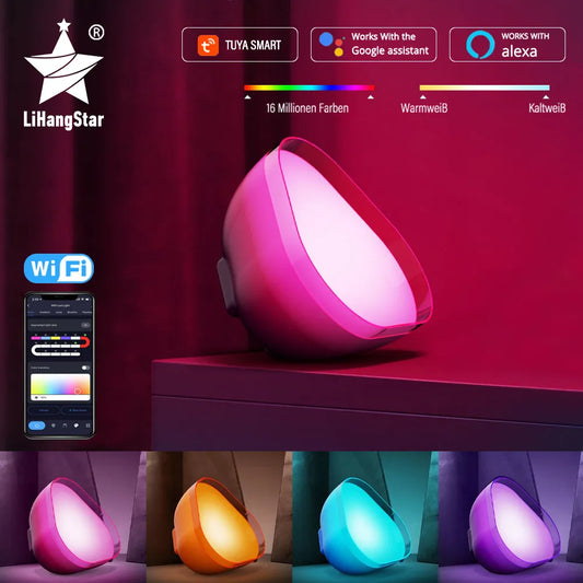 Lampe de bureau intelligente Wifi, lampe de chevet RGB, veilleuse au rythme de la musique, Compatible avec Alexa Google Home, pour chambre à coucher, fête, salle de jeux