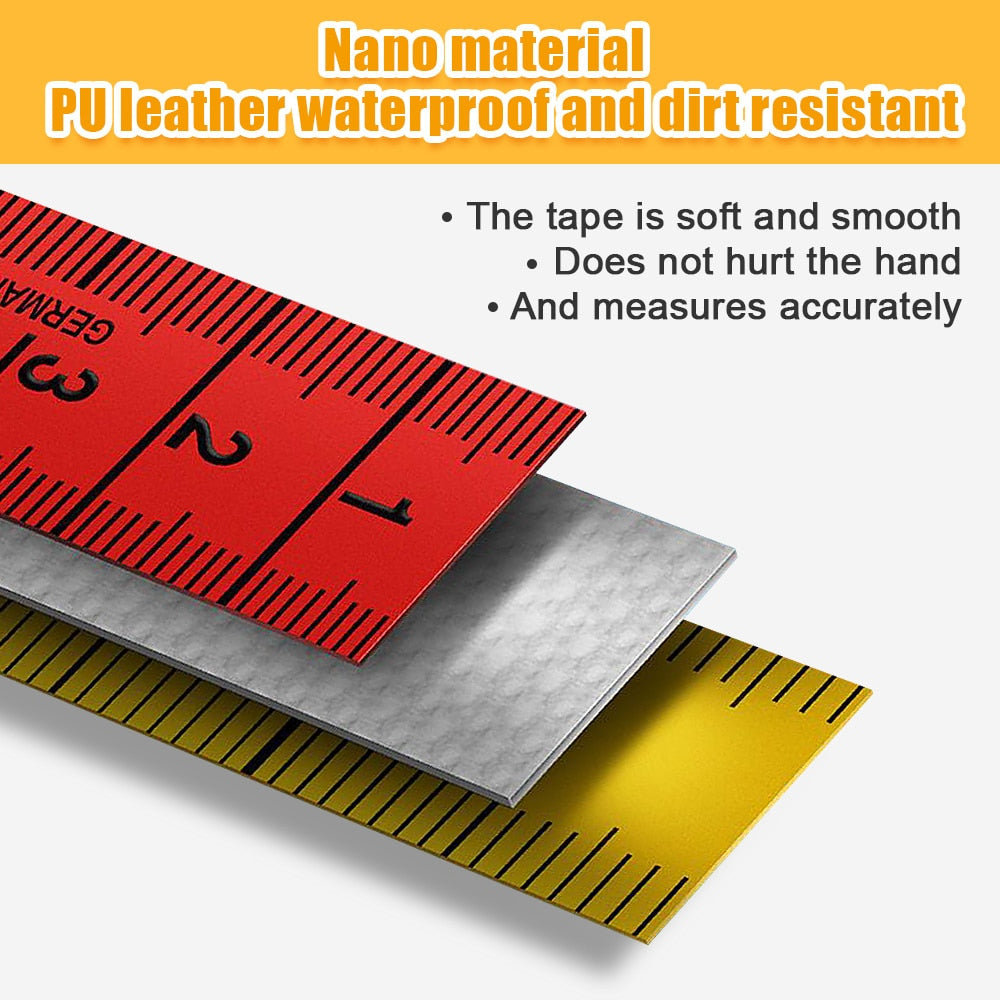 1.5M/60in Soft Tape Measure Tailor's Tape with Snap Fasteners Body Measuring Double-sided Ruler For Needlework Sewing Tool