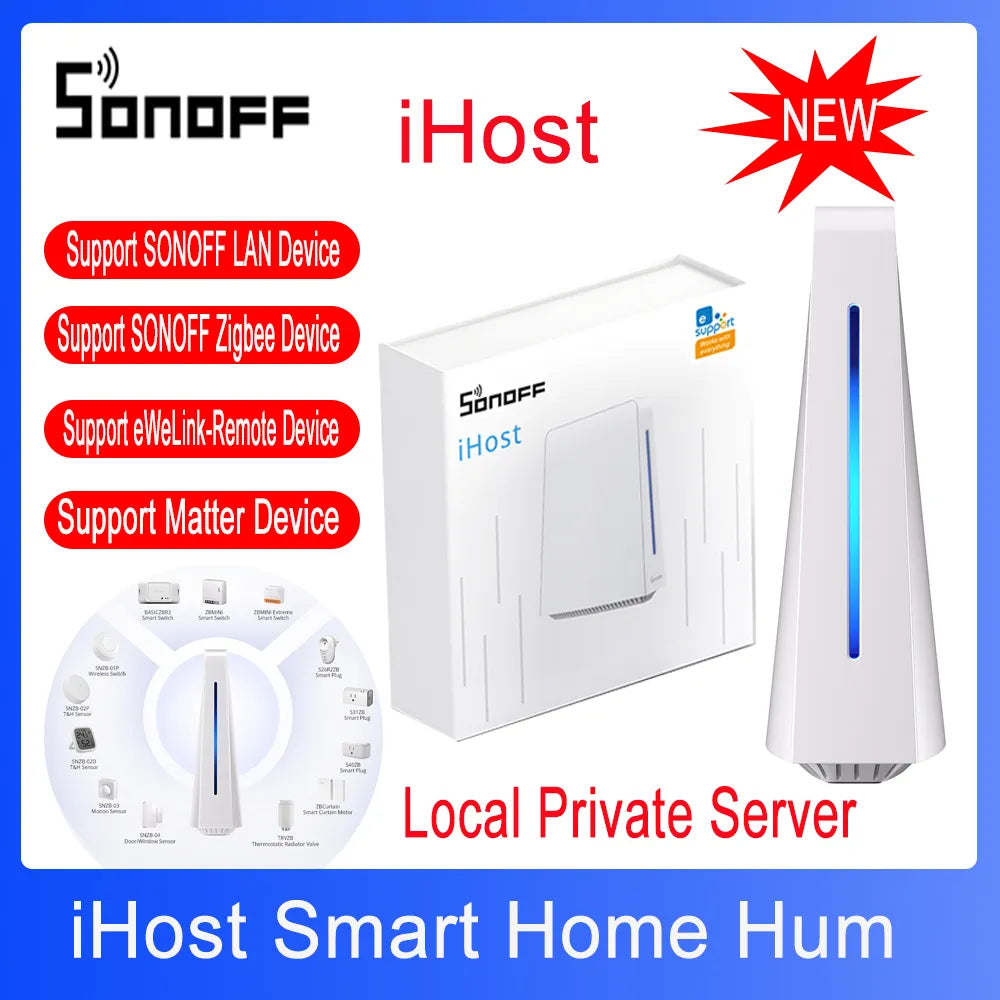 SONOFF iHost AIBridge Smart Home Hum Local Private Server Locally Control Devices&Set Smart Scenes Support SONOFF Matter Device