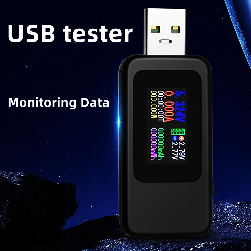 Probador USB 10 en 1, voltímetro Digital CC, amperímetro, medidor de voltaje de corriente, amperímetro, Detector, indicador de cargador tipo batería externa