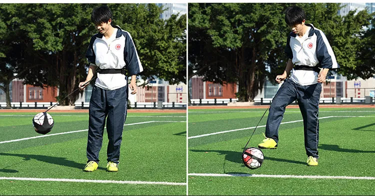 Bolsas de malabarismo con balón de fútbol, ​​cinturón circular auxiliar para niños, equipo de entrenamiento de fútbol para niños, entrenador de fútbol en solitario, patada de fútbol