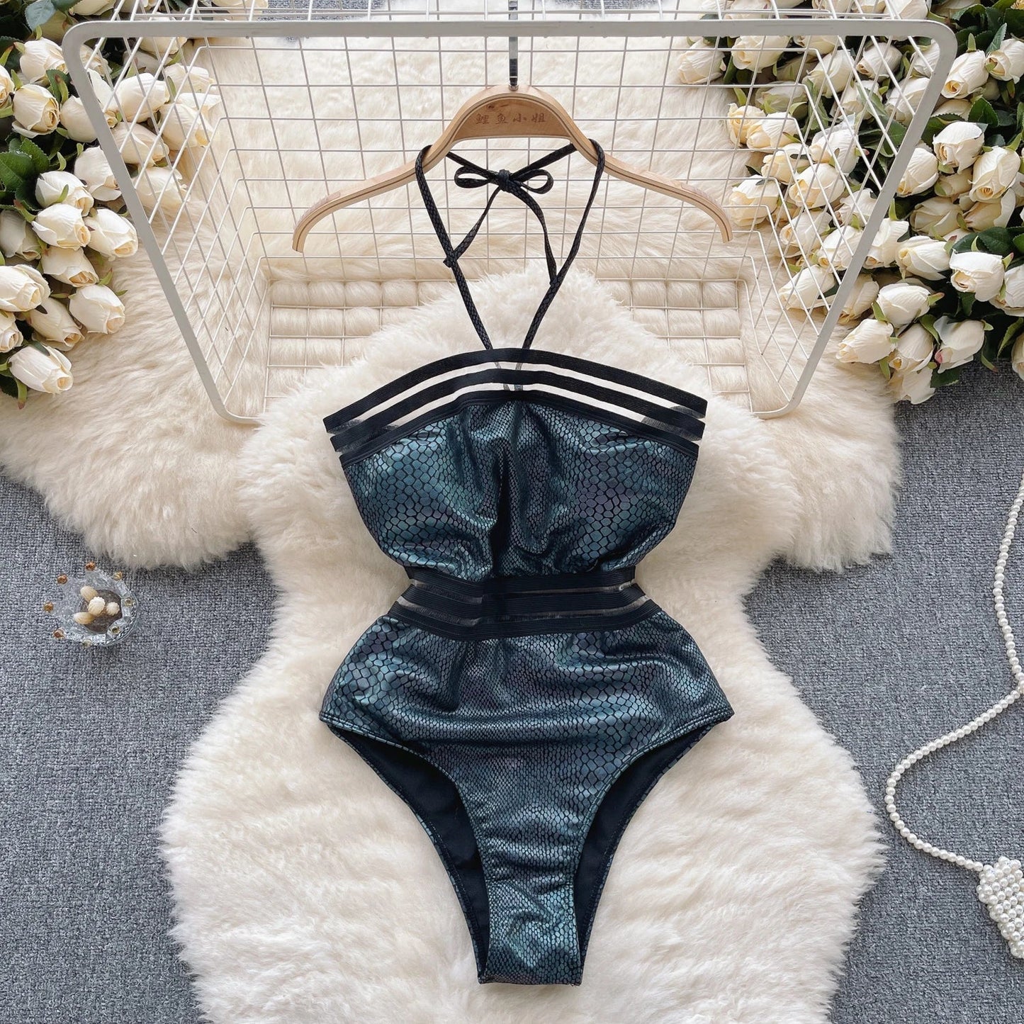 2023 Strapless Sexy Playsuits Ladies Halter Backless Slim Swimsuits Streetwear Open Crotch  Shiny Bodysuits Wanita