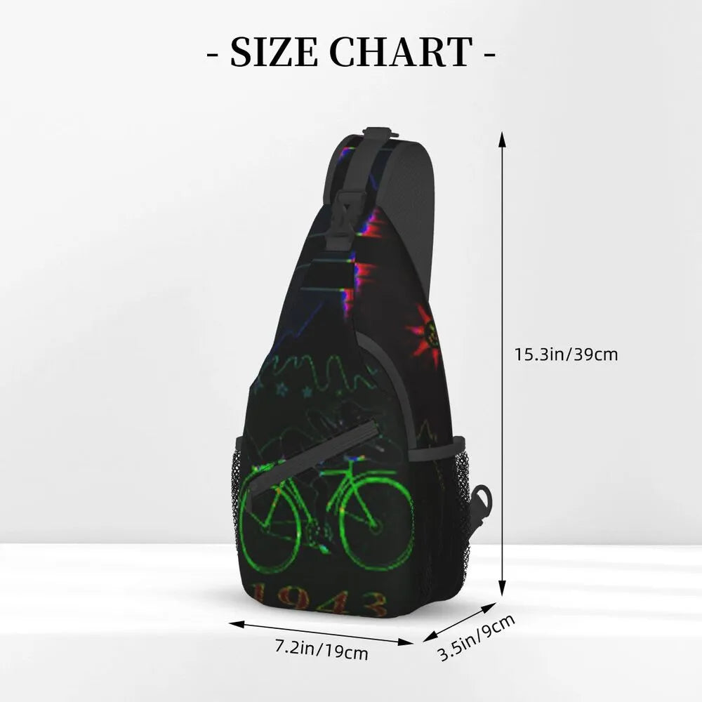 Albert Hoffman LSD Bicycle Day Sling Bags for Men Fashion Acid Blotter Party Shoulder Crossbody Chest Backpack Traveling Daypack