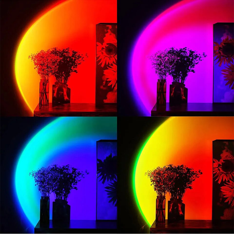 Tuya – lampe LED arc-en-ciel RGB, USB, projecteur de coucher de soleil, photographie, éclairage d'ambiance mural pour chambre à coucher, décoration de maison, cadeau