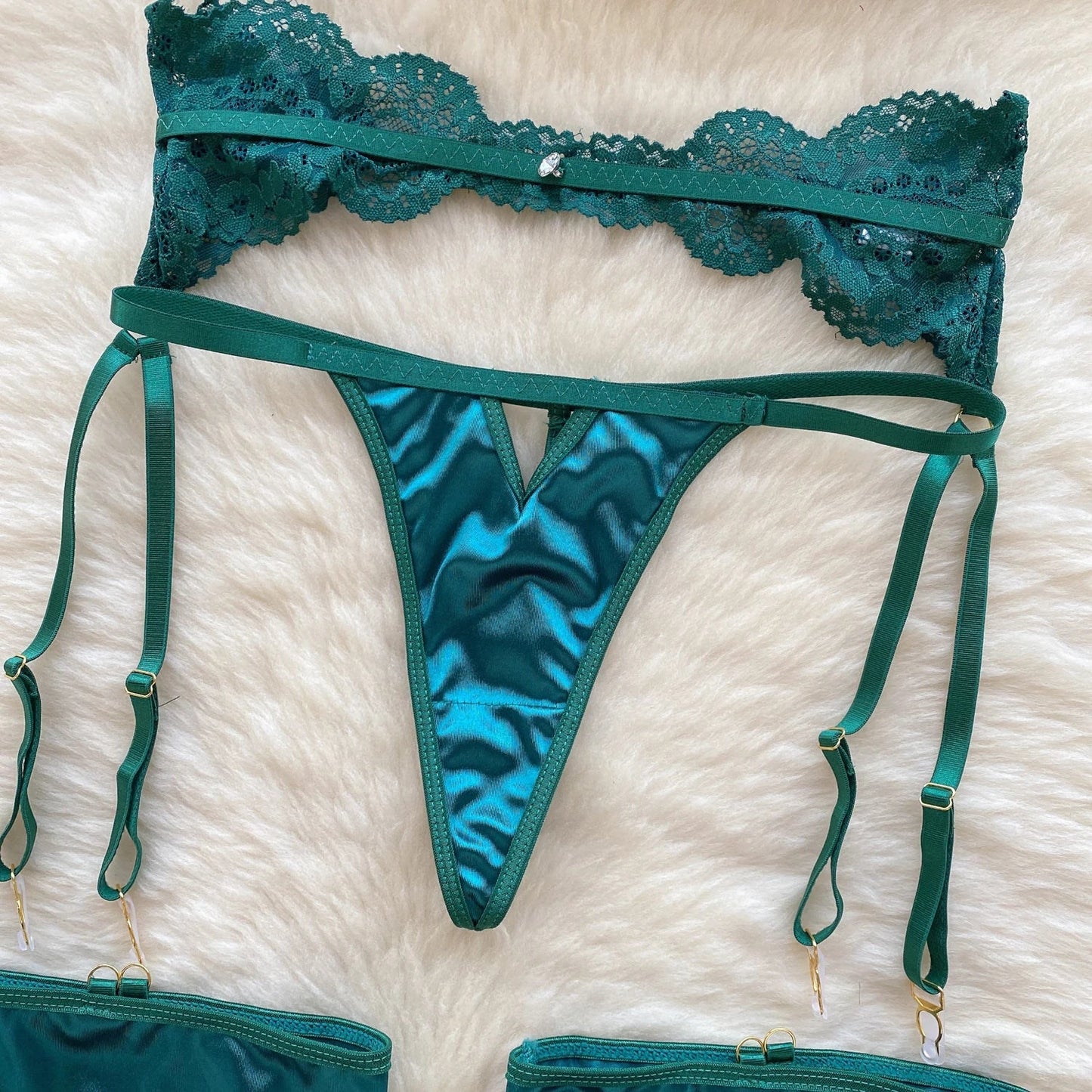 Wanita – vêtements de nuit brodés en maille et dentelle, trois pièces, bretelles, Mini soutien-gorge + jarretelles + tongs, ensemble de sous-vêtements Sexy, 2023