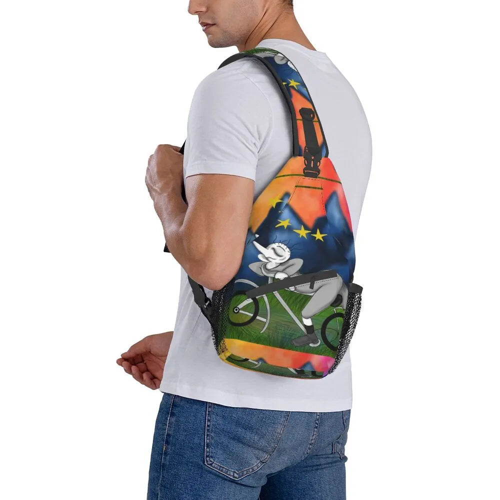 Albert Hoffman LSD Bicycle Day Sling Bags for Men Fashion Acid Blotter Party Shoulder Crossbody Chest Backpack Traveling Daypack