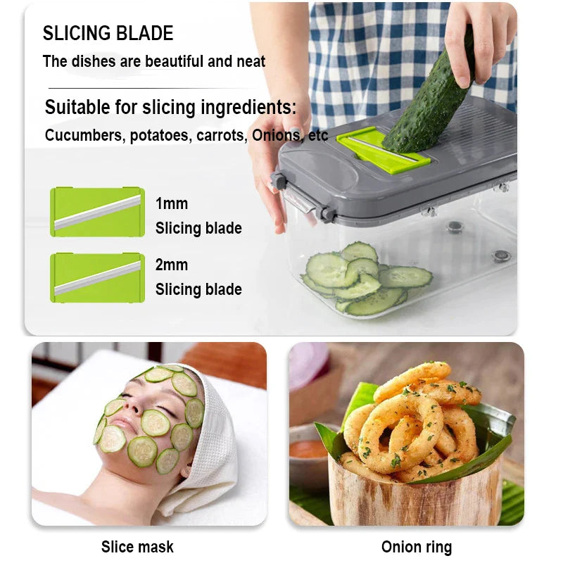 11/15/22 In 1 Multifunctional Vegetable Chopper Dicer Slicer Vegetable Cutter Onion Garlic Carrot Potato Home Kitchen Gadgets