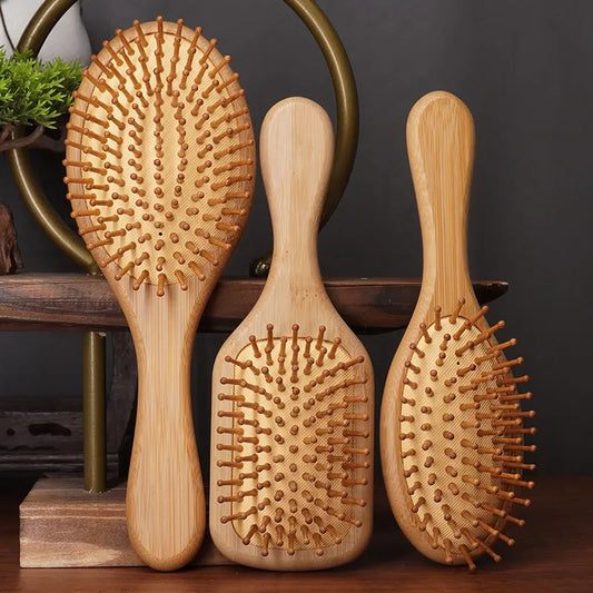 Peigne de Massage à coussin d'air en bois, 1 pièce, coussin à palette, brosse de Massage pour perte de cheveux, peigne pour cuir chevelu, soins capillaires, peigne en bambou sain