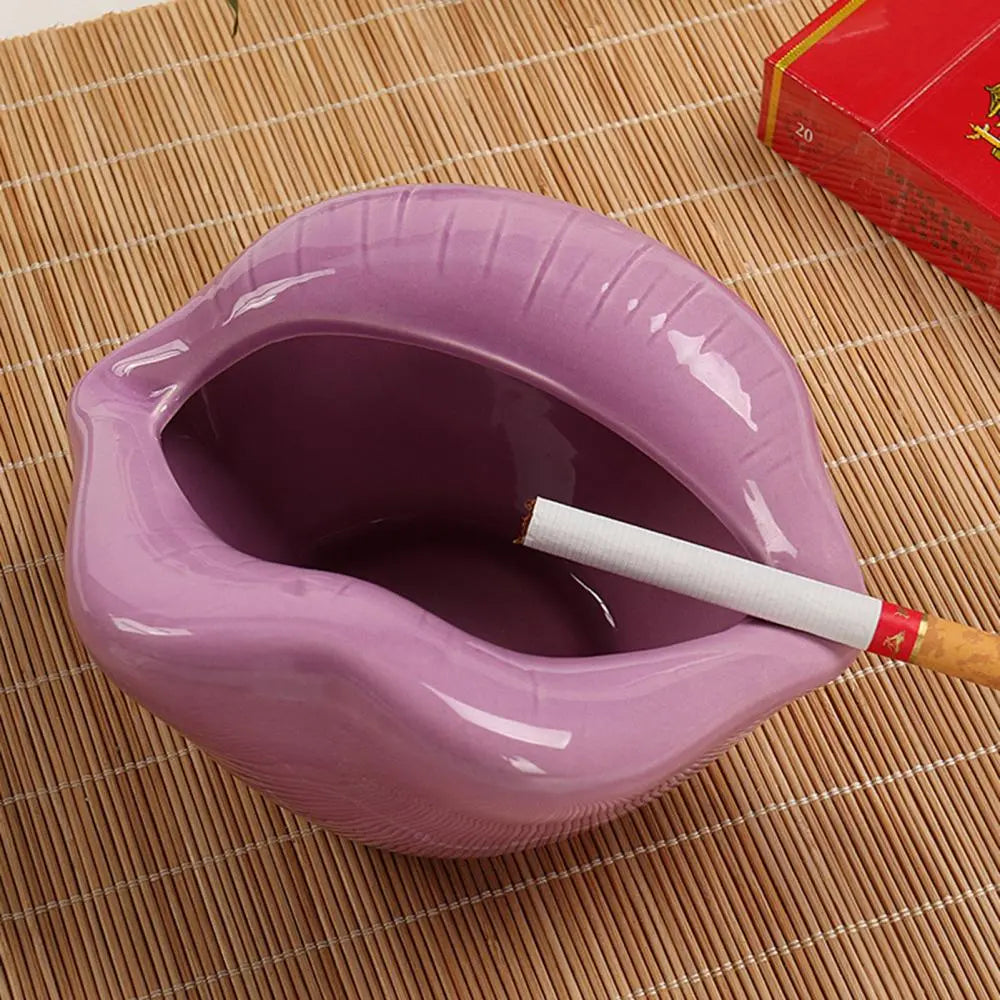 Cute Cartoon Ashtray Lips Ceramic Ashtray Creative Flower Pot Trendy Mouth Fashion Home Mini Send Boyfriend Gift