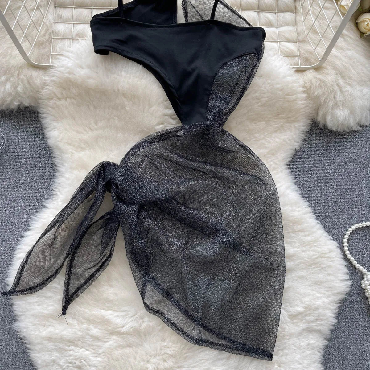 Wanita – robe de nuit sensuelle en maille, sans manches, brillante, vêtements de nuit sexy, transparente, ajourée, transparente, 2023