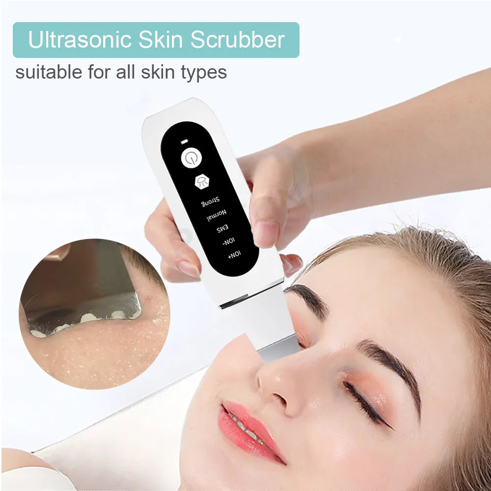 Épurateur de peau à ultrasons, dissolvant de points noirs, nettoyage en profondeur du visage, nettoyeur de pores à ions ultrasoniques, nettoyeur à pelle faciale