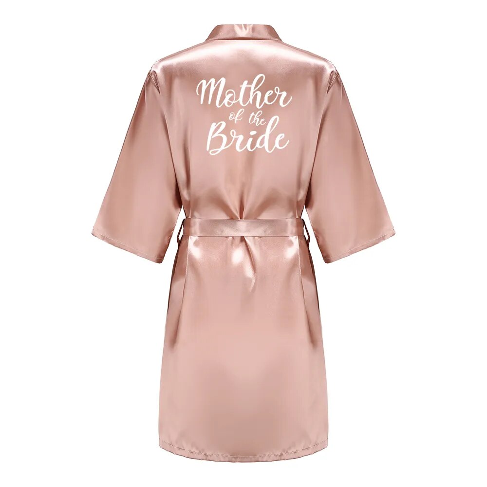 Robes de demoiselle d'honneur de mariée pour femmes, cadeaux de fête de mariée, robe d'équipe, vêtements de nuit en Satin de soie, Kimono, peignoir d'été Sexy