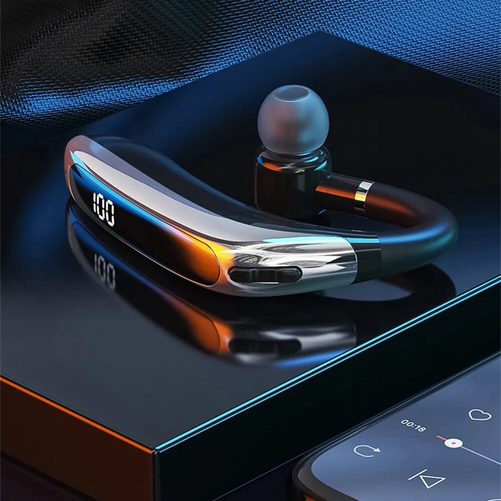 Earphones headphones Handsfree Earloop Wireless headset Drive Call Sports Earphones With Mic For All Smart Phones