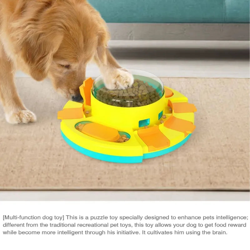 Dog Puzzle Toys Press Slow Feeder Interactive Games for Puppy IQ Trainning Treat Dispenser Food Leaker Bowl Advanced Level 2in1