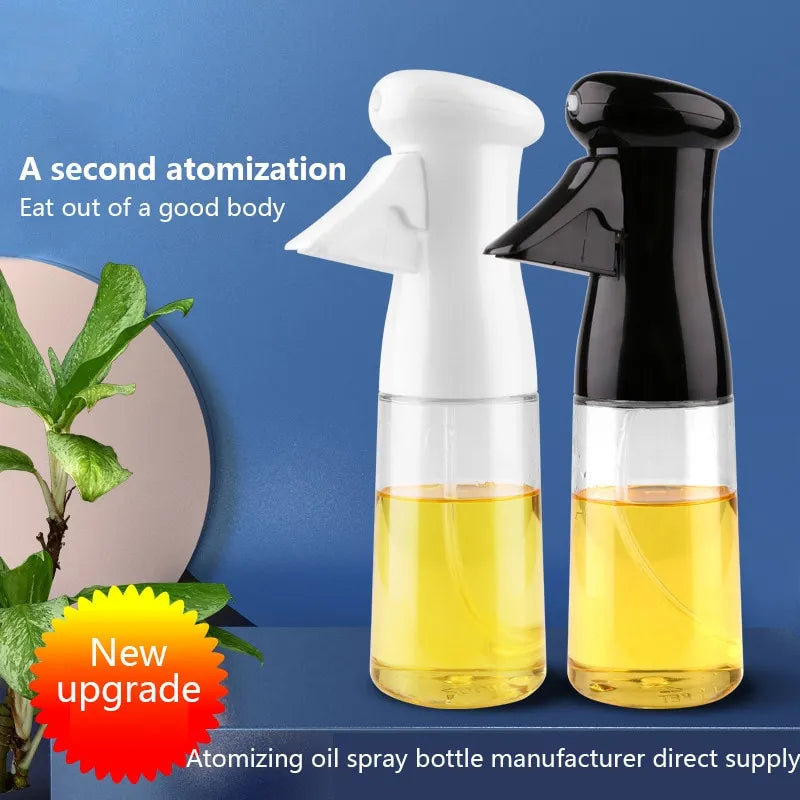 1pc Black Kitchen Oil Bottle Cooking Oil Spray 200ml Pneumatic Spray Bottle Fitness Barbecue Spray Oil Dispenser