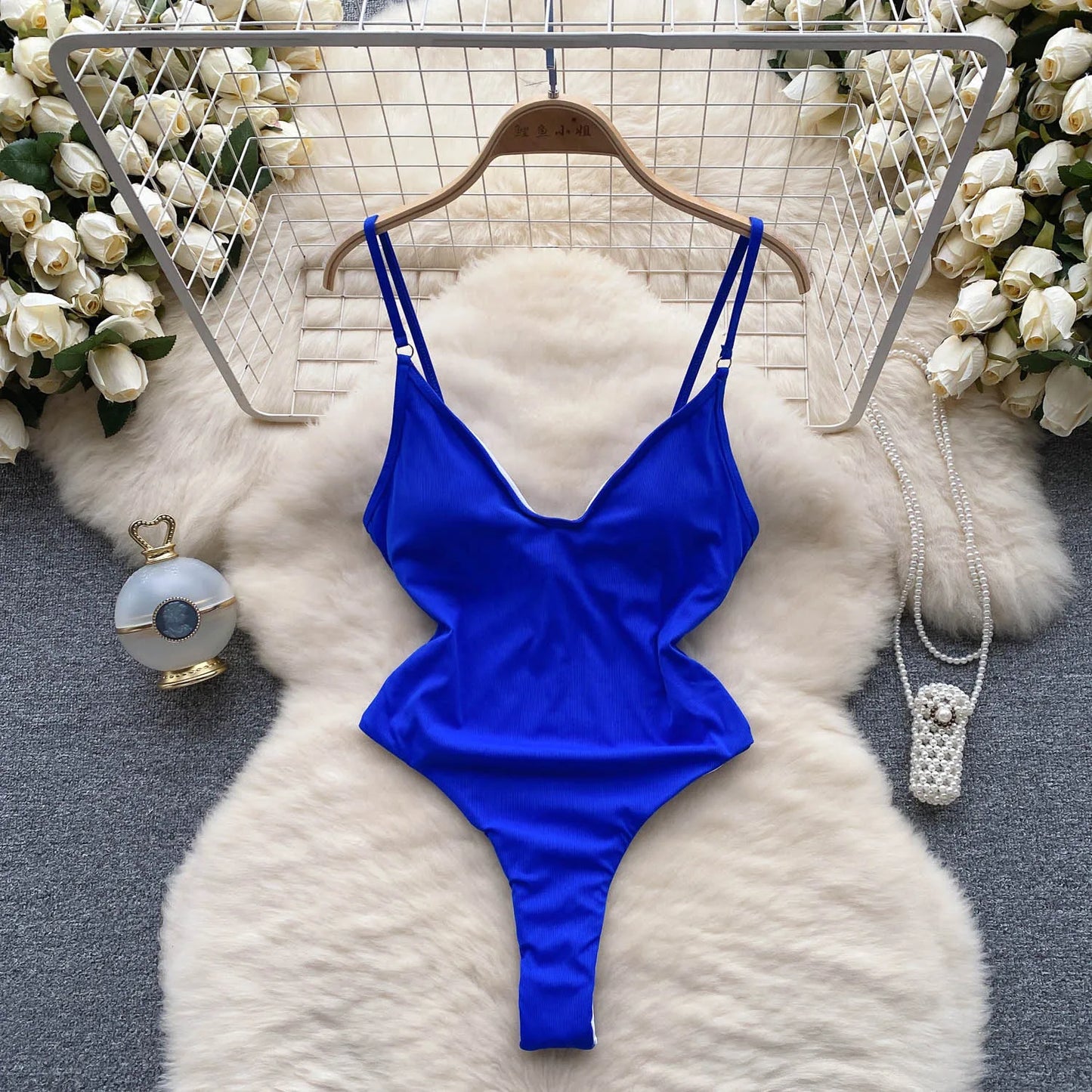 2023 Fashion Women Sexy Bodysuits Strap V Neck Backless Y2K Streetwear Playsuit Senior Solid Sensual Slim Swimsuits Wanita