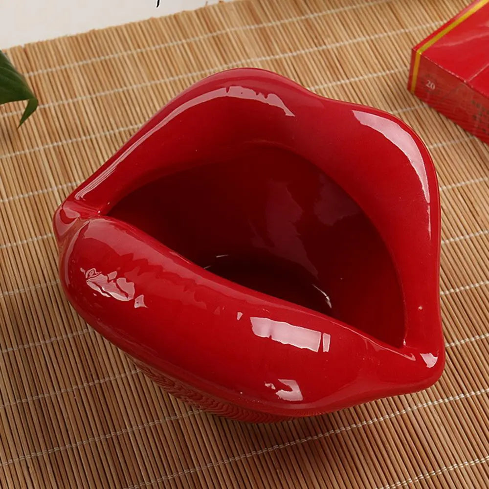 Cute Cartoon Ashtray Lips Ceramic Ashtray Creative Flower Pot Trendy Mouth Fashion Home Mini Send Boyfriend Gift