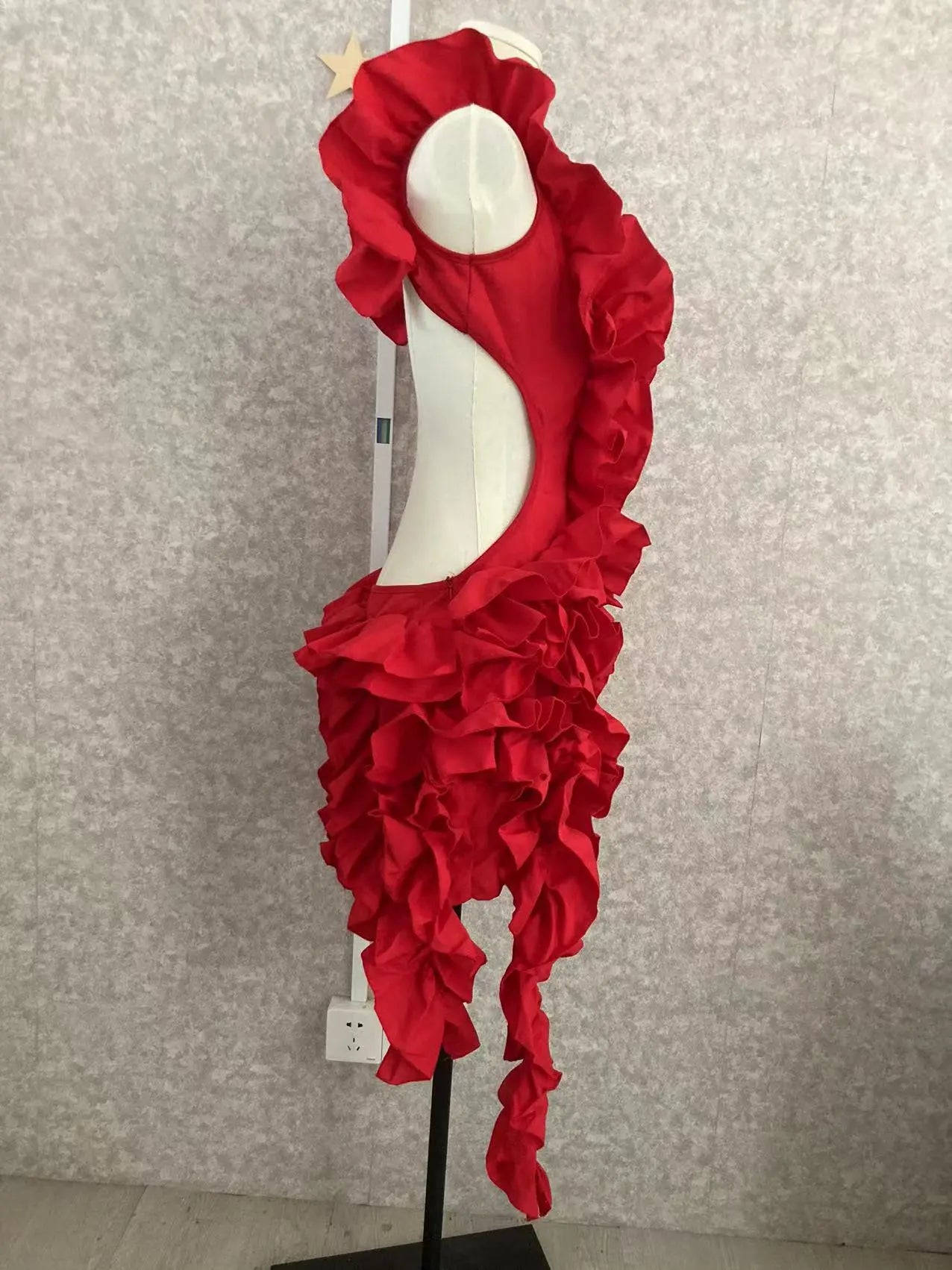 Vestido de fiesta asimétrico alto y bajo con niveles de hongo de árbol comestible para mujer, vestidos sexis de noche para fiesta y Club 2023