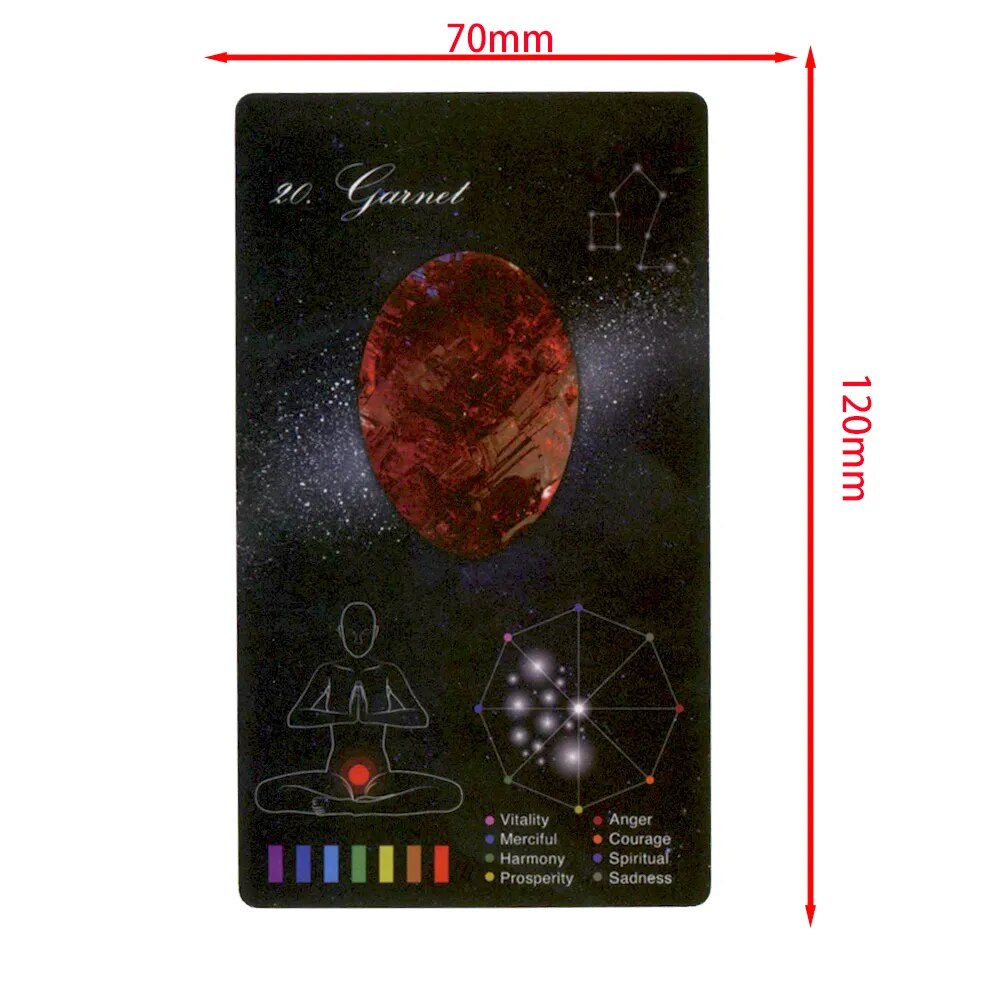 12×7cm Crystal Illustration Oracle Card Beautiful Constellation Divination Rune Board Game Props Electronic Guide Tarot