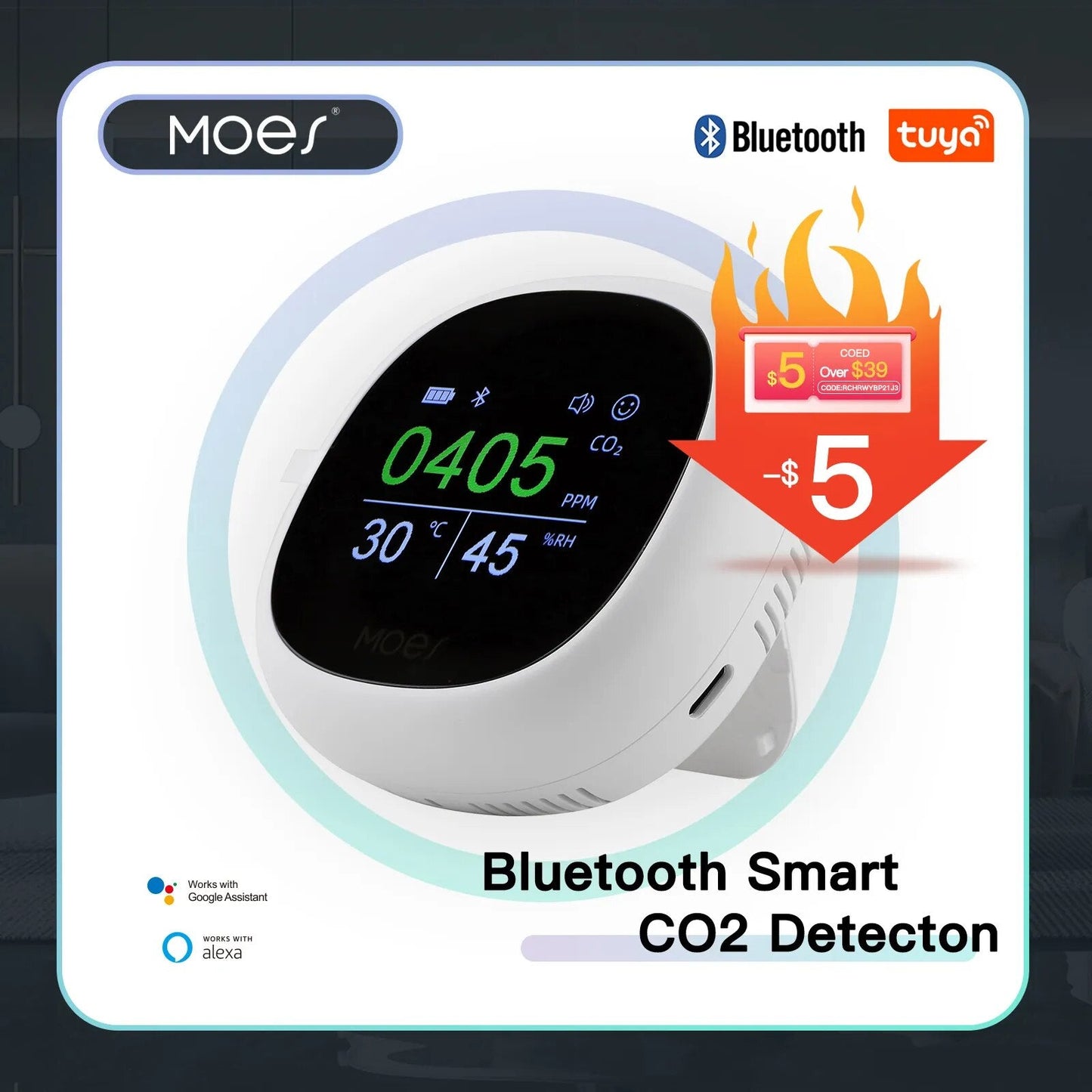 Tuya – détecteur intelligent de CO2, Production agricole, capteur de dioxyde de carbone, capteur de température et d'humidité, moniteur de qualité de l'air