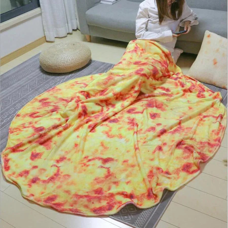 WOSTAR Soft warm flannel corn tortilla pizza blanket mexican pita lavash fleece sofa plaid plush bedspreads winter throw blanket