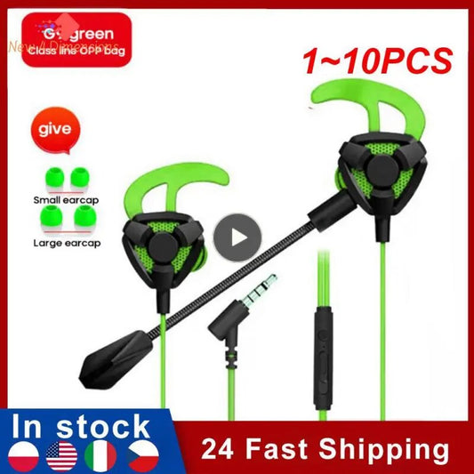 1~10PCS Headset Gamer Headphones Wired Earphone Gaming Earbuds With Mic For Pubg CSGO Casque Phone Tablet Laptop Universal