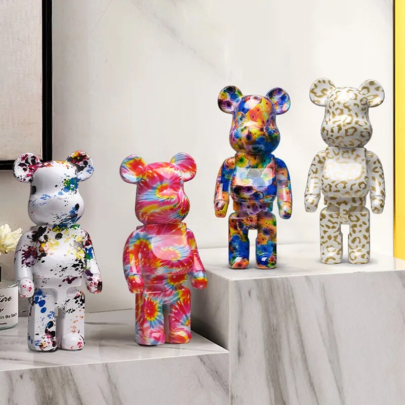 Bearbrick 400% decoración del hogar estilo moderno decoración de escritorio decoración de sala de estar estatuilla de resina regalo de Navidad