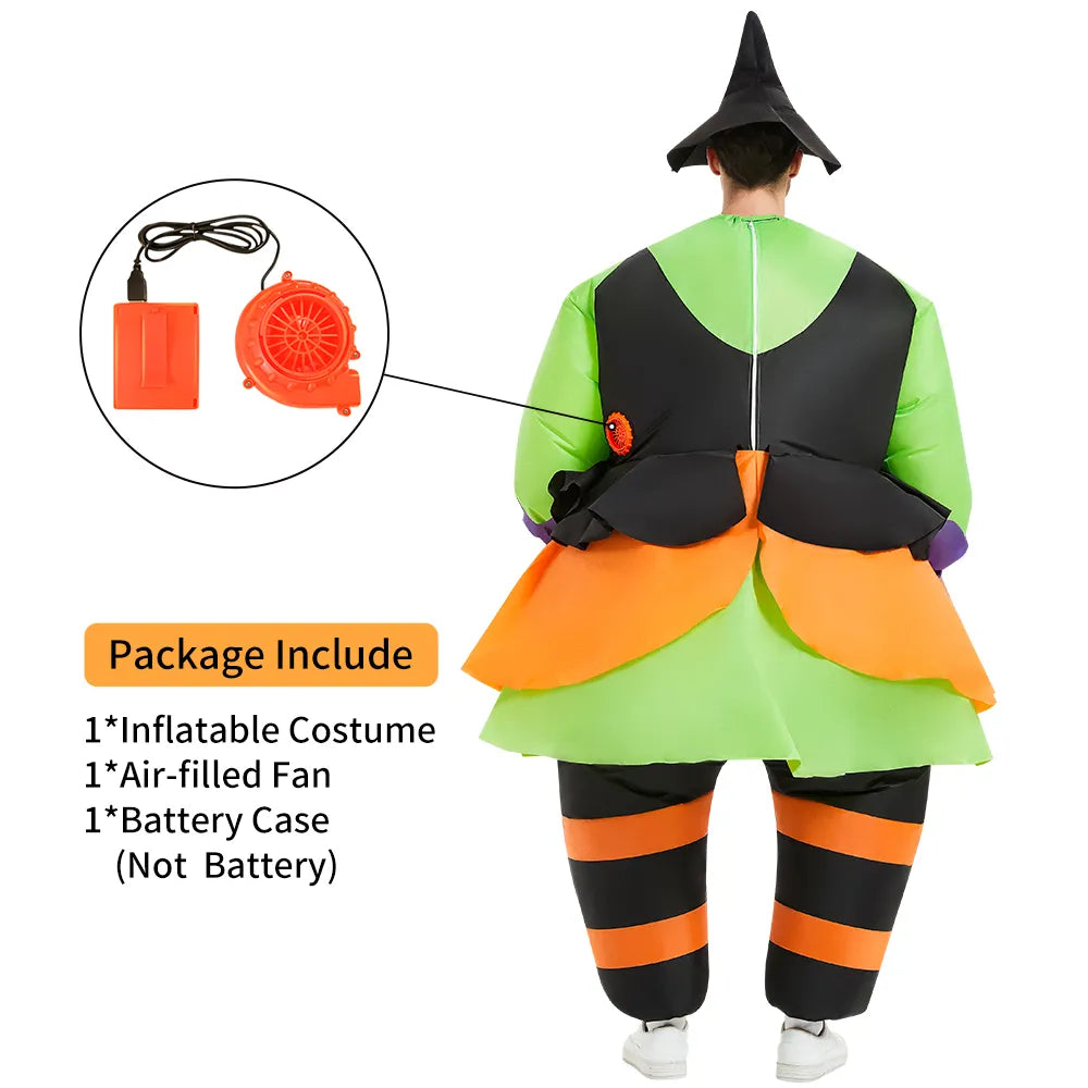 Costume gonflable de fantôme effrayant et de sorcière maléfique pour adultes, Costumes de Cosplay Anime d'halloween, Costumes de fête de carnaval pour jeu de rôle