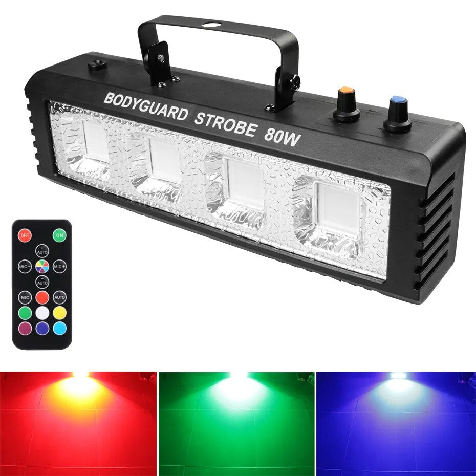 ALIEN RGB White DJ Disco Strobe Lights 60W 100W Remote Control Sound Flash Party Wedding Holiday Stage Lighting Effect