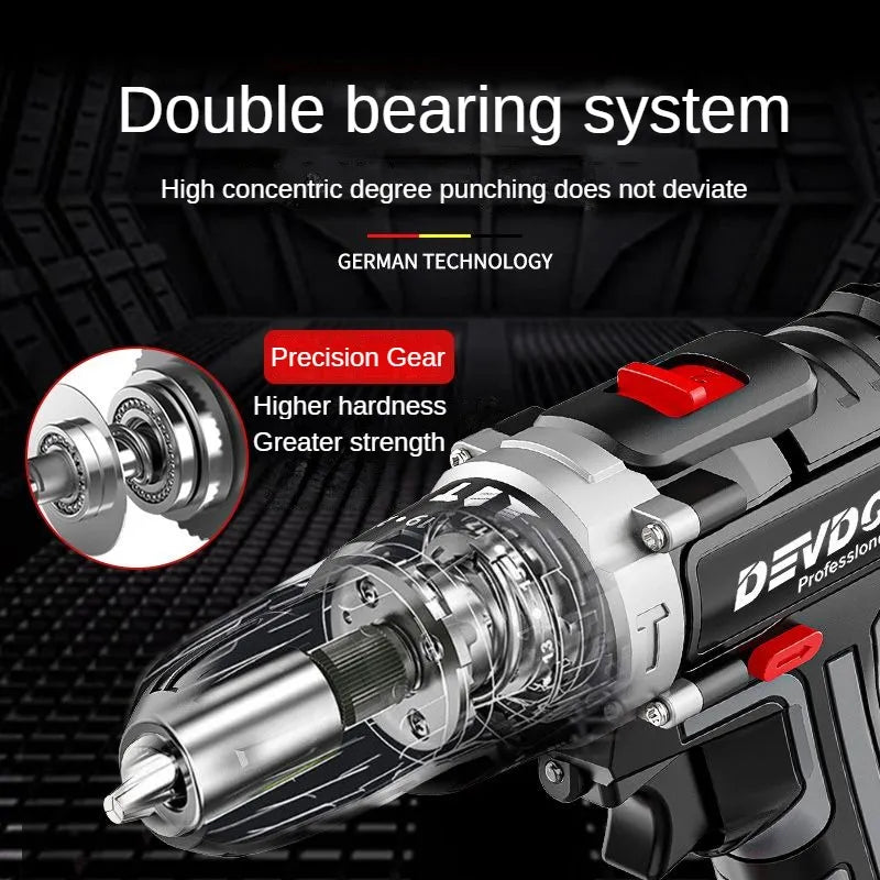 12V/16.8V cordless impact drill high-power hand electric drill lithium battery dual speed multifunctional electric screwdriver