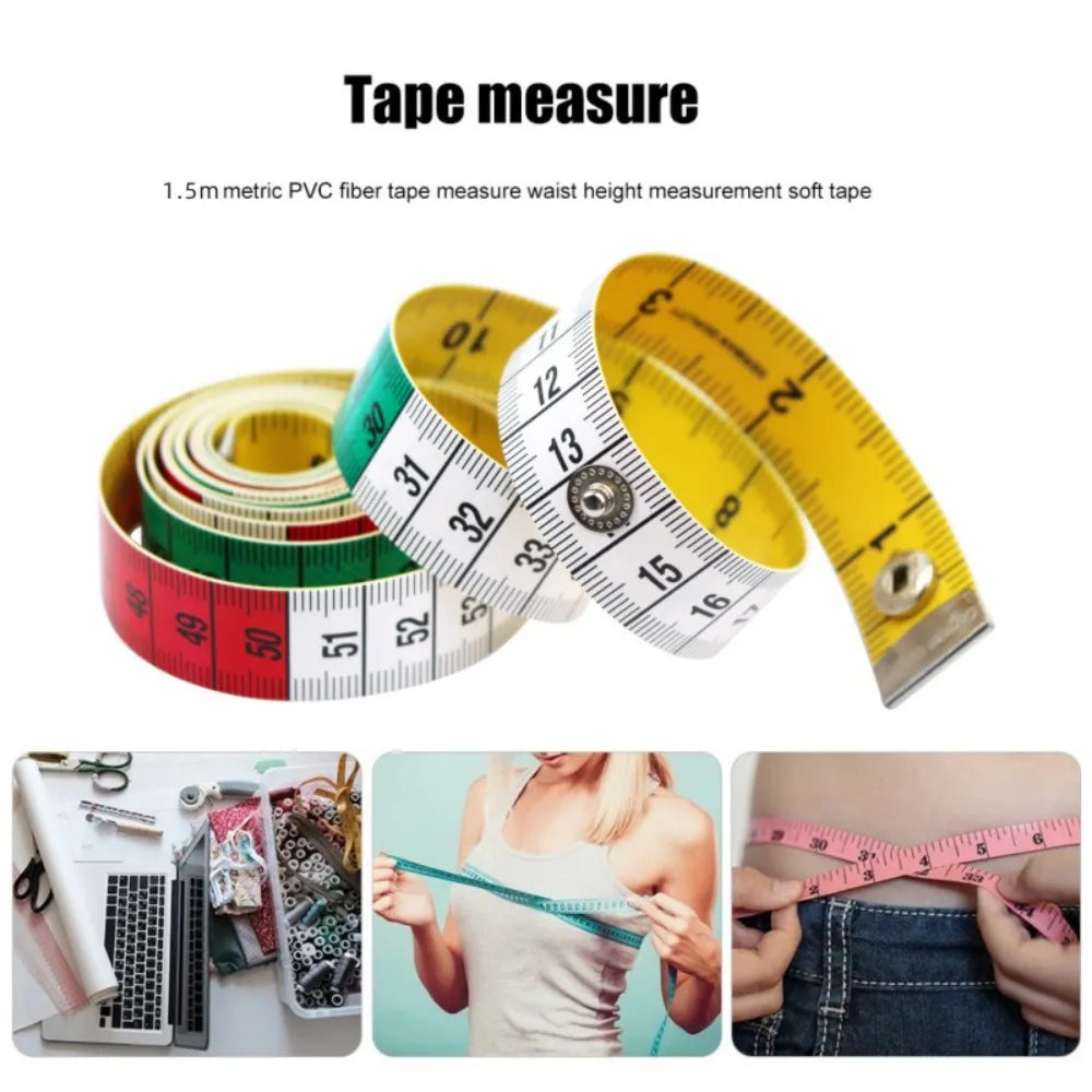 150cm/60" Body Measuring Ruler Sewing Tailor Tape Measure Centimeter Meter Sewing Measuring Tape Soft Random Color