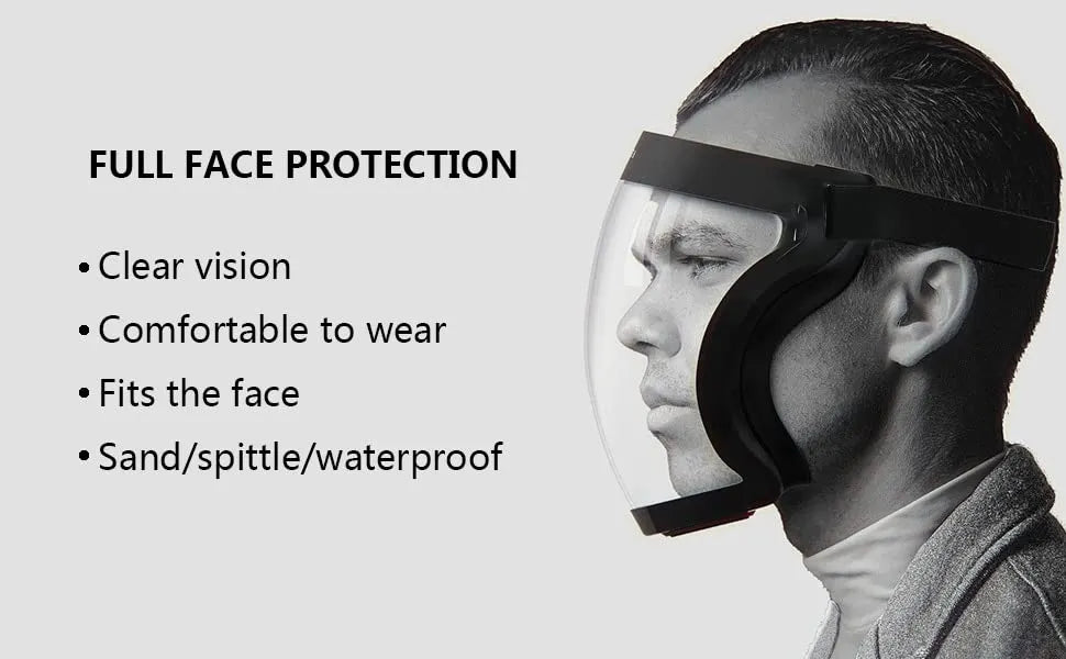 Bouclier facial complet transparent, résistant aux éclaboussures d'huile, pour Moto, cyclisme, lunettes anti-buée coupe-vent, masque de Protection de sécurité avec filtres