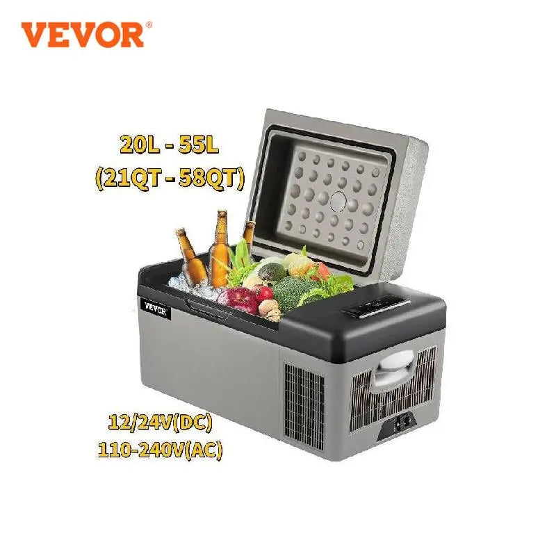 VEVOR 20L 22L 35L 45L 55L voiture réfrigérateur Mini réfrigérateur congélateur Portable compresseur refroidisseur 12/24 V DC 110-240 V glacière pour le Camping