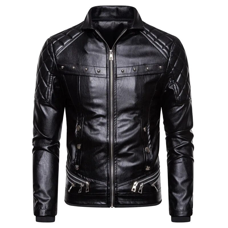 Chaqueta Bomber de motocicleta para hombre, chaqueta de cuero y lana con cuello vuelto, abrigos cálidos de Pu extraíbles y ajustados, nuevo diseño, 2021