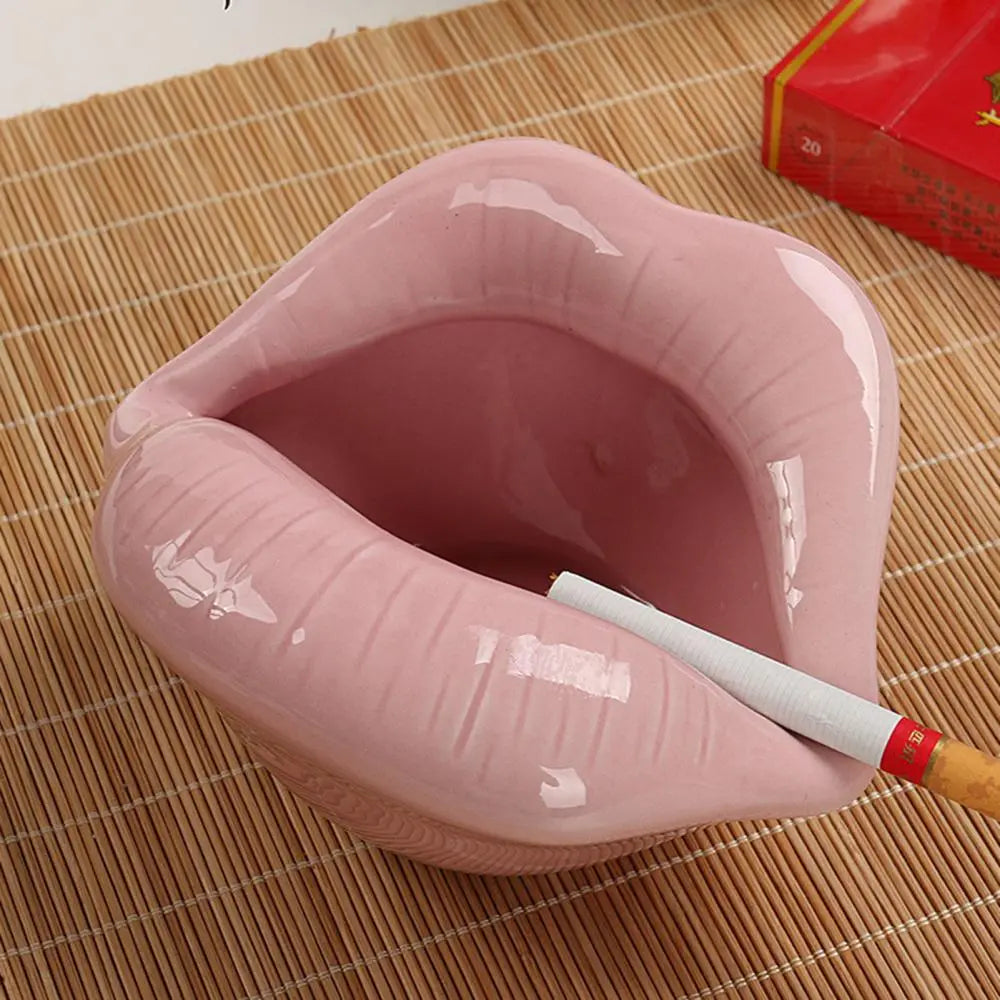 Cute Cartoon Ashtray Lips Ceramic Ashtray Creative Flower Pot Trendy Mouth Fashion Home Mini Send Boyfriend Gift