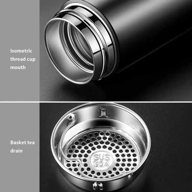 Stainless steel thermos bottle with digital temperature display, Intelligent temperature measurement cup, LED, 500ml