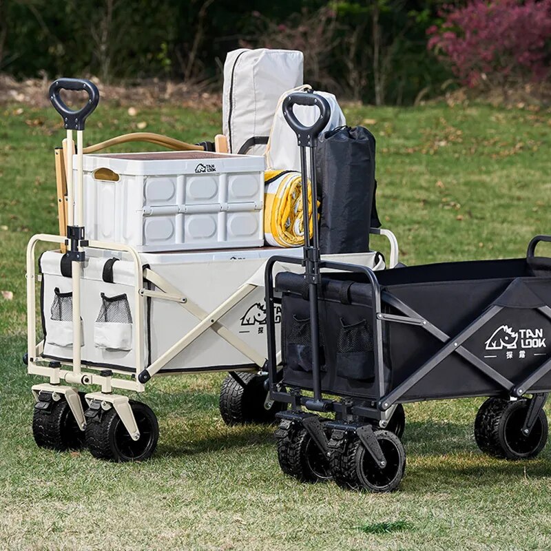 Carro plegable con ruedas, carro multifunción de gran capacidad, para jardín, parque, playa al aire libre, carros de Camping, carrito portátil para barbacoa