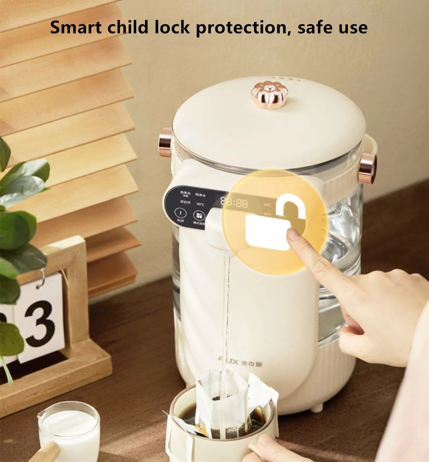 220V 2.5L Electric Kettle Glass Water Boiling Pot Machine Automatic Thermostatic Hot Water Kettle