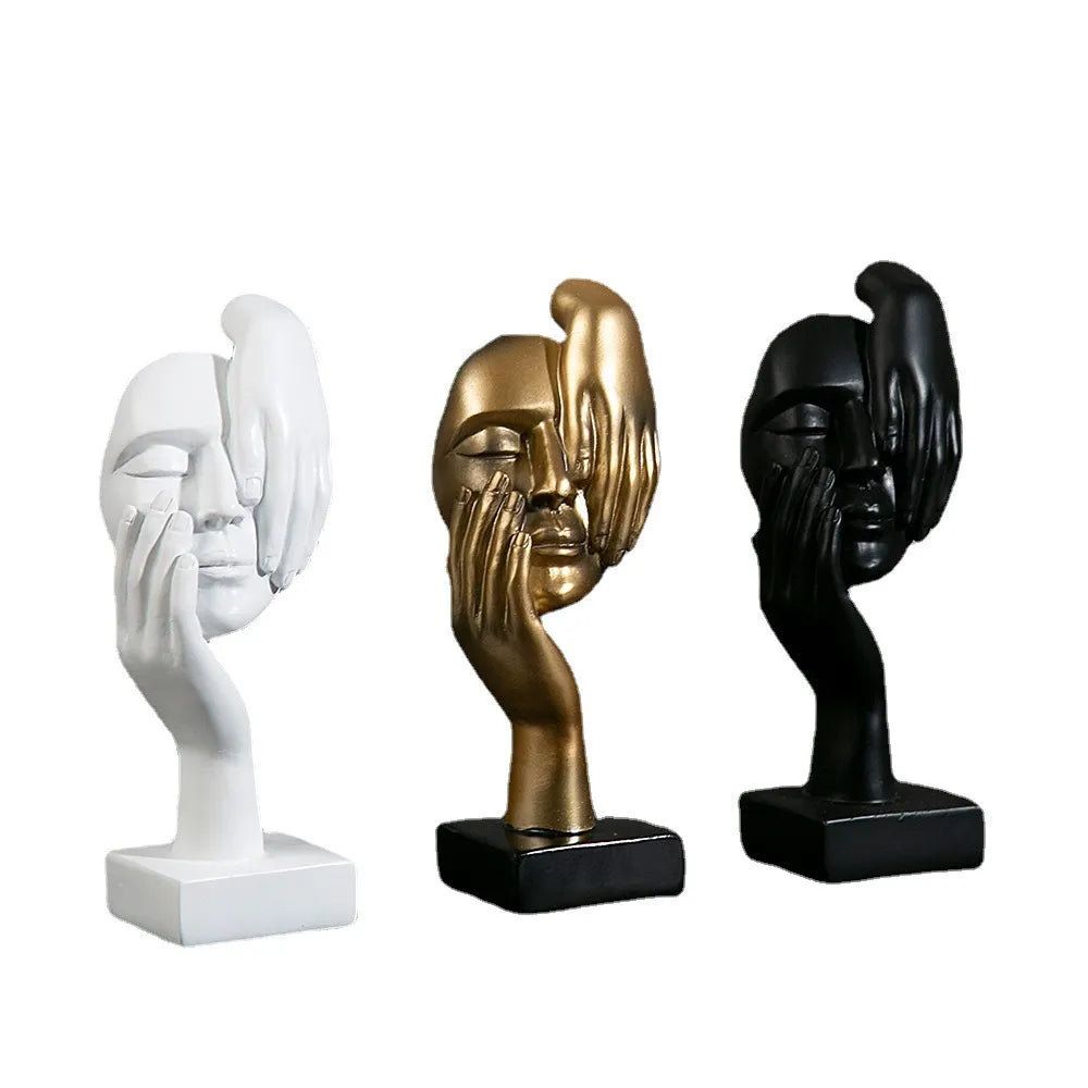 Estatuas de máscara abstracta de resina, figuras en miniatura europeas para Interior, hogar, oficina, estudio, figura de escritorio, adorno, regalo de decoración