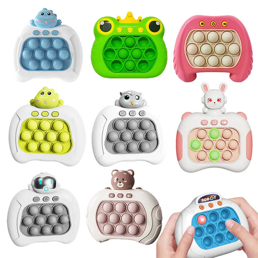 Pop Light Fidget Game-juego de burbujas de empuje rápido, juguetes con mango para niños y niñas, juguetes antiestrés con máquina de juego LED, juguetes para aliviar el estrés