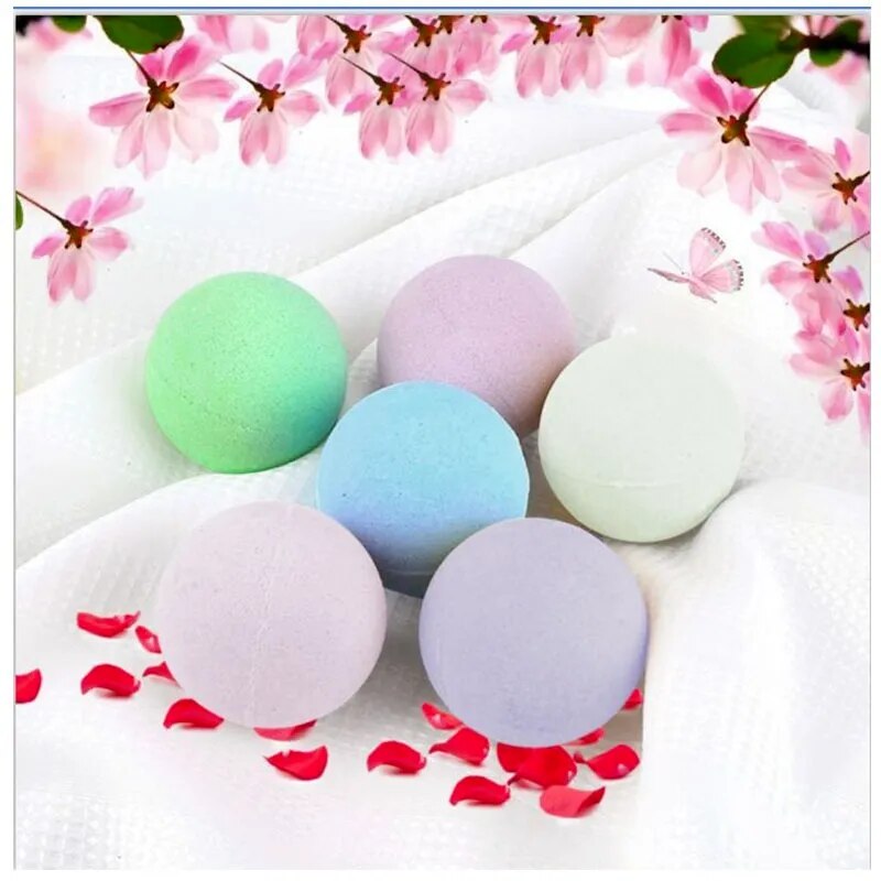 6pcs Bathtub Bath Ball Fragrance Essential Oil Explosion Bath Salt Ball